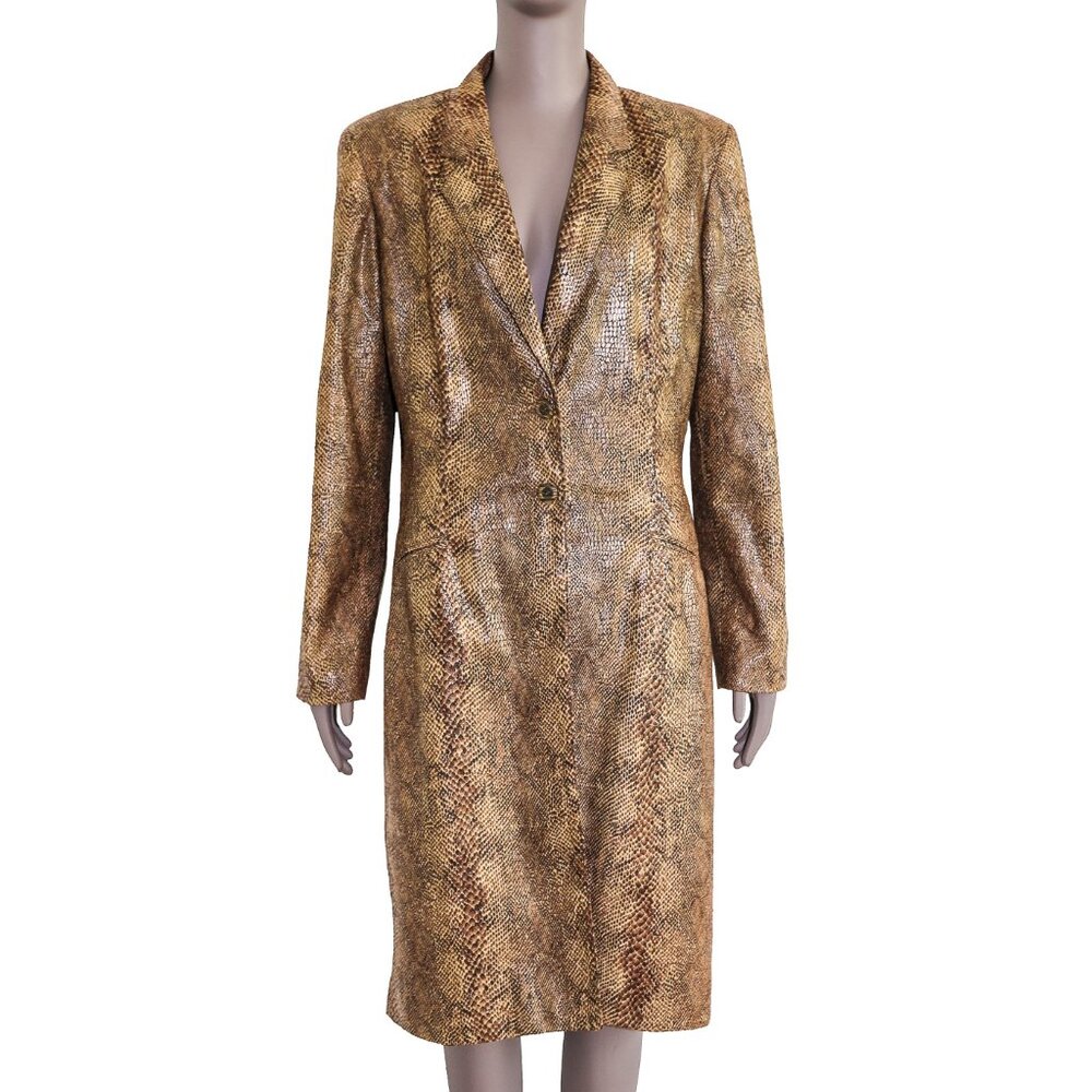 Harve Benard Snake‎ Print Blazer Coat  Long Sleeve Trendy Layer Statement Jacket